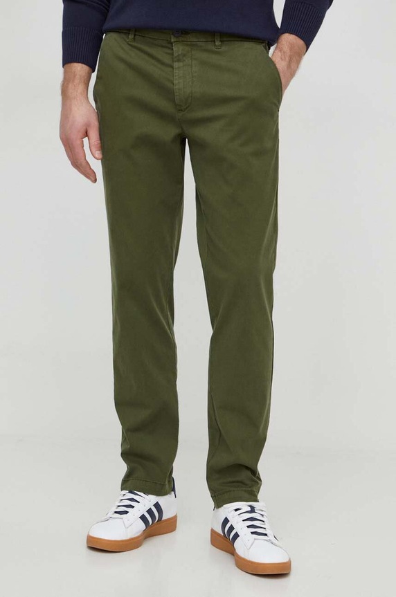 United Colors of Benetton spodnie z elastanem zielony 49QGUF03Q