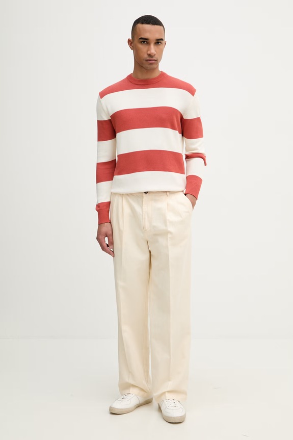United Colors of Benetton pantaloni bărbați cu amestec de in 4YQSUF041 bej SS26