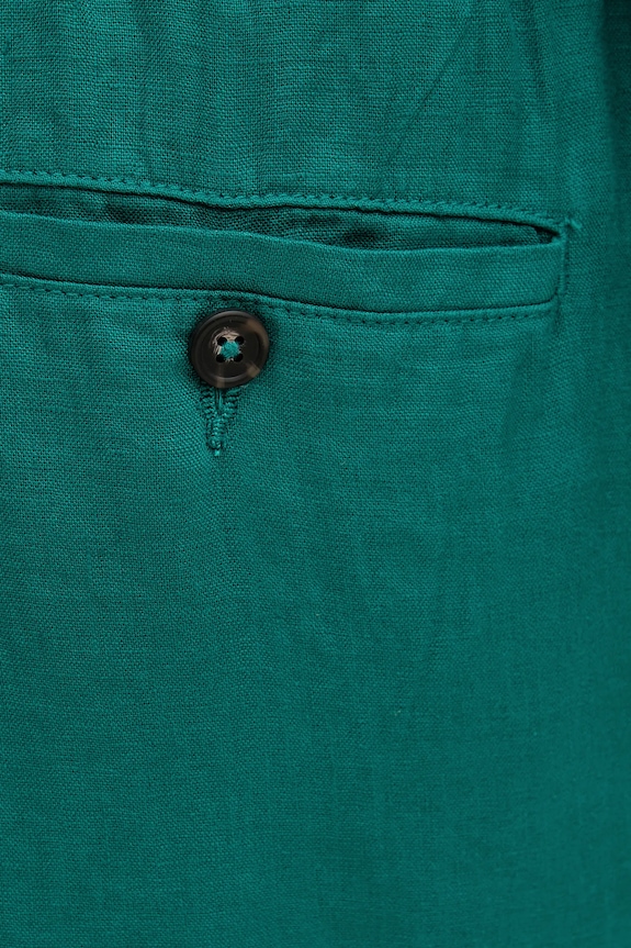 Lněné kalhoty United Colors of Benetton tyrkysová 4AGHUF00M