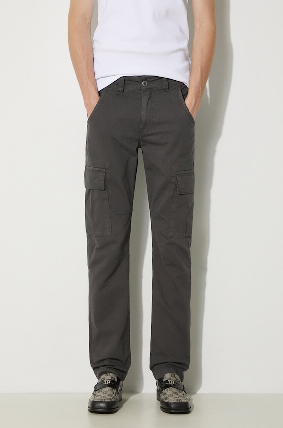 Pamučne hlače Alpha Industries Agent Pant siva 158205