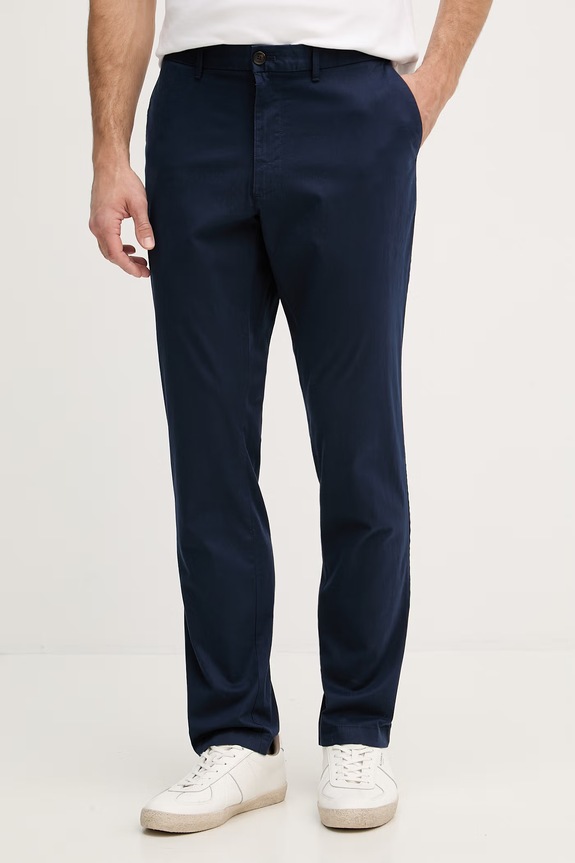 Michael Kors pantaloni chinos bărbați cu bumbac potrivit bleumarin CS4301KDR2