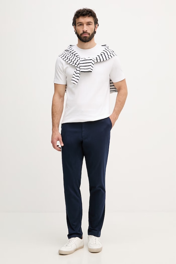 Michael Kors pantaloni chinos bărbați cu bumbac CS4301KDR2 bleumarin SS26