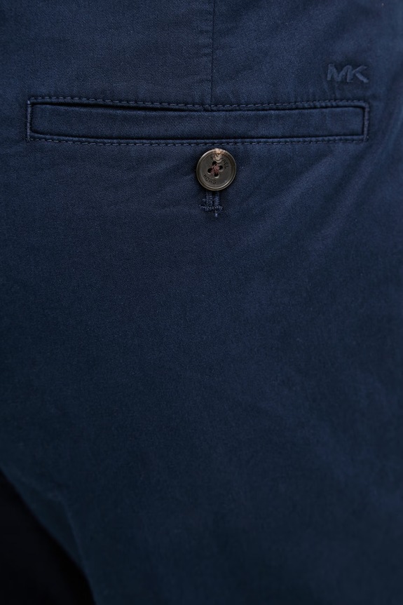 Michael Kors pantaloni chinos bărbați cu bumbac bleumarin CS4301KDR2