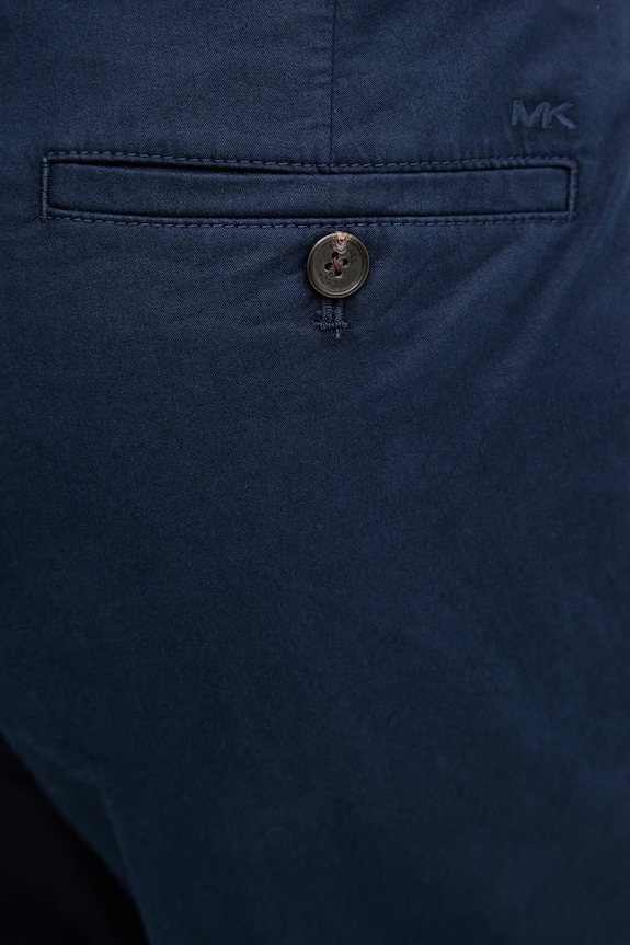 Michael Kors pantaloni chinos bărbați cu bumbac bleumarin CS4301KDR2