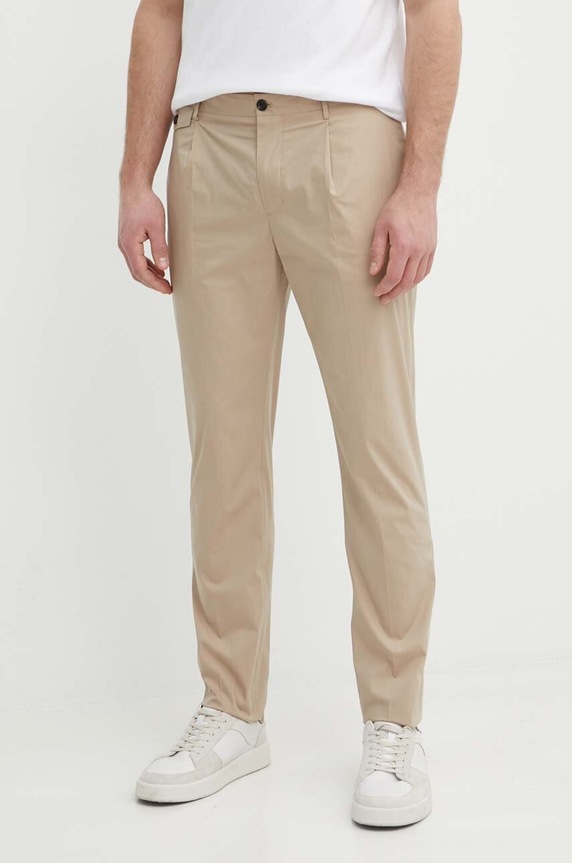 Tommy Hilfiger spodnie z elastanem beżowy MW0MW34891