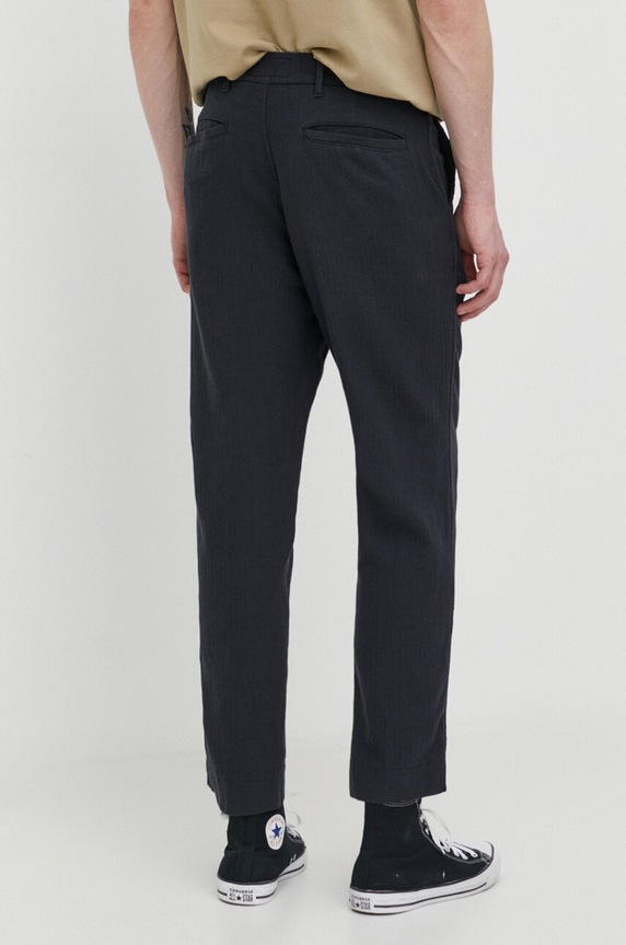 Ruházat Abercrombie & Fitch nadrág vászonkeverékből KI130.4018.902 fekete