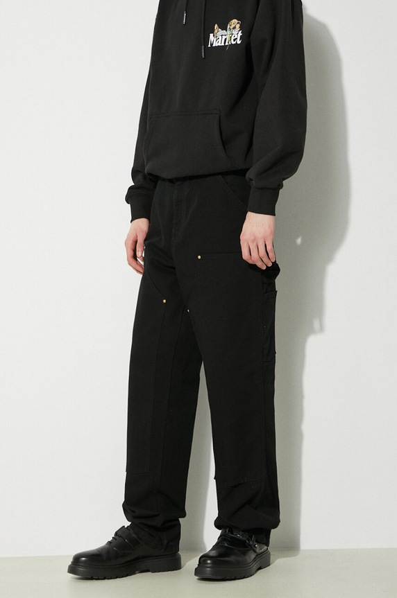Carhartt WIP spodnie bawełniane Double Knee Pant czarny I031501.8902