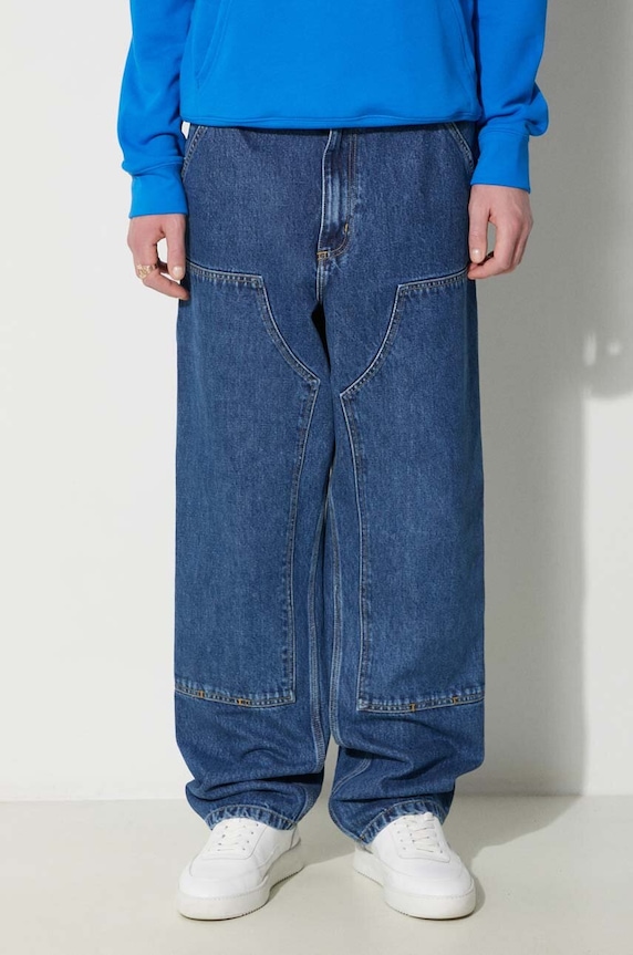 Дънки Carhartt WIP Double Knee Pant син I032699.106