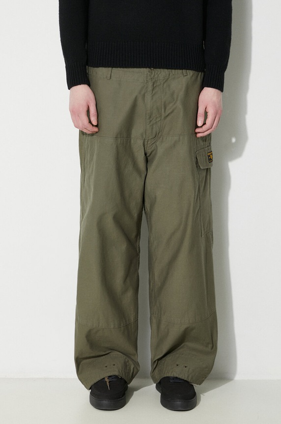 Human Made pantaloni de bumbac Military Easy Pants verde HM27PT002