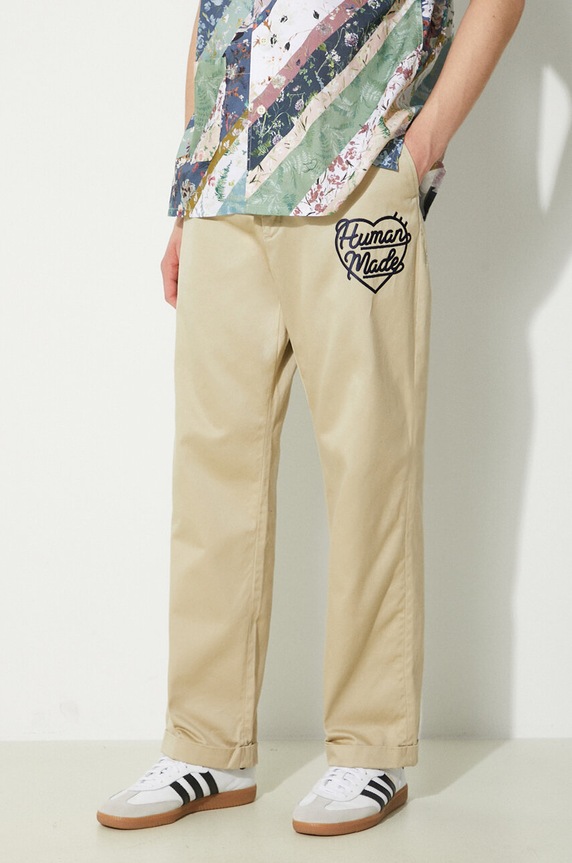 Human Made cotton trousers Chino Pants beige HM27PT006