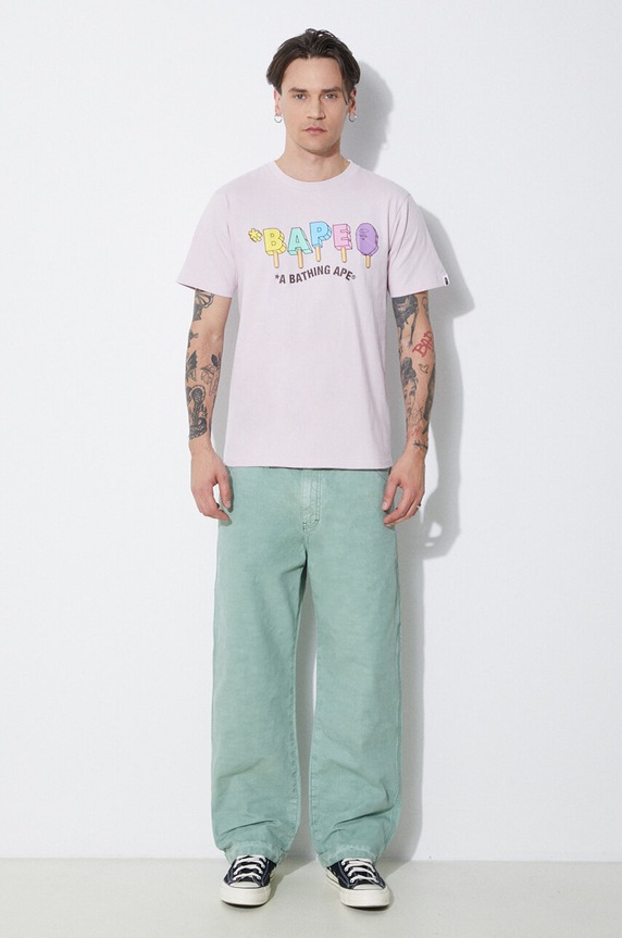 Human Made pantaloni in cotone Garment Dyed Painter Pants HM27PT008 verde SS24