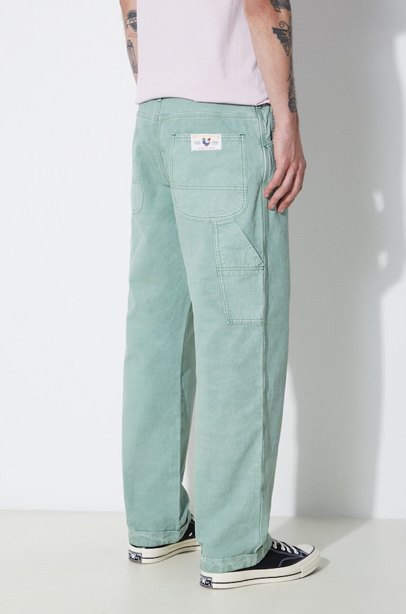 Abbigliamento Human Made pantaloni in cotone Garment Dyed Painter Pants HM27PT008 verde