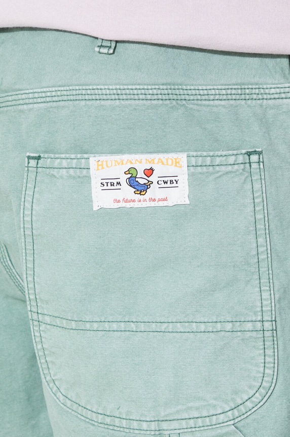 Human Made pantaloni in cotone Garment Dyed Painter Pants HM27PT008 verde
