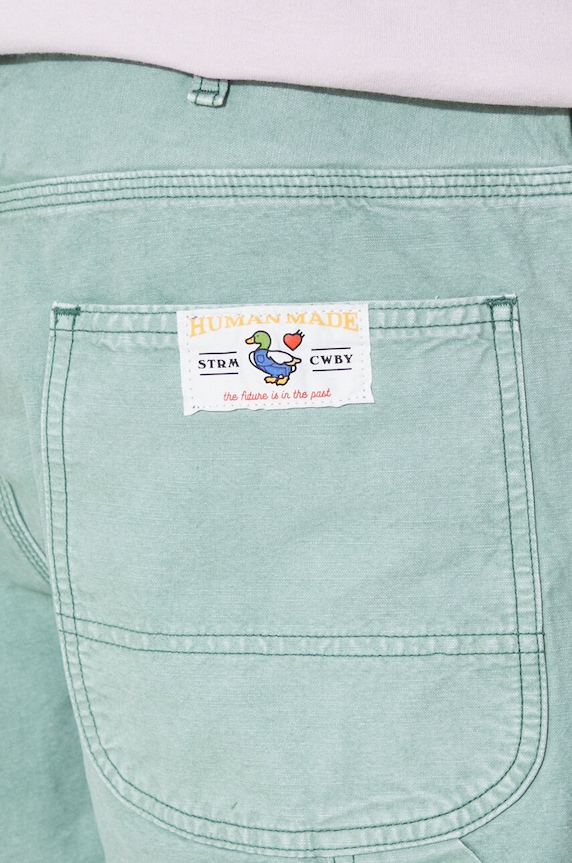 Human Made pantaloni in cotone Garment Dyed Painter Pants HM27PT008 verde