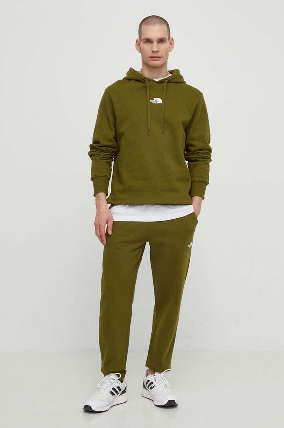 Памучен спортен панталон The North Face NF0A87DEPIB1 зелен SS24
