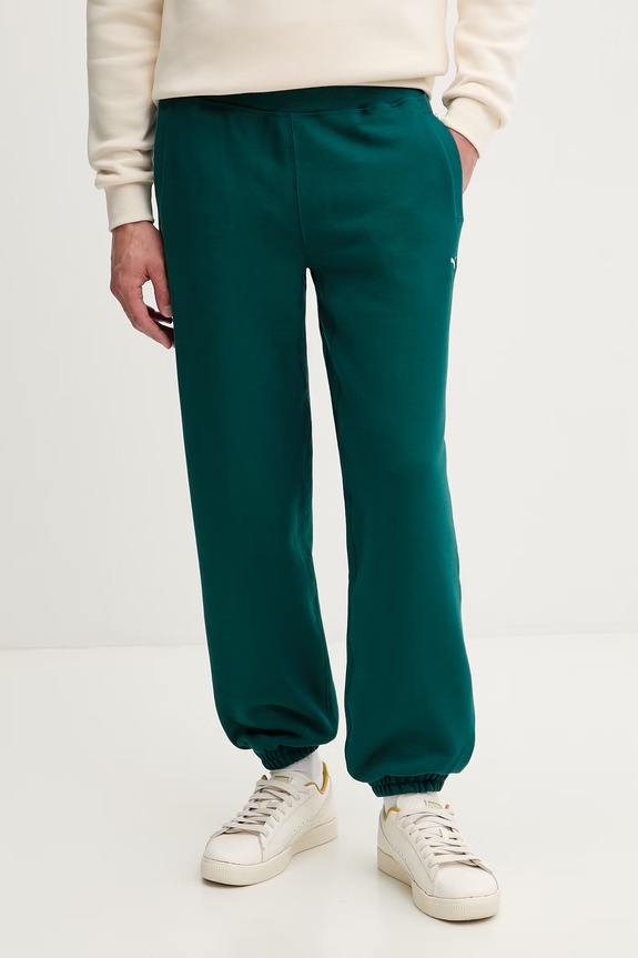 Puma MMQ Sweatpants pantaloni de trening pentru bărbați din bumbac uni turcoaz 624007