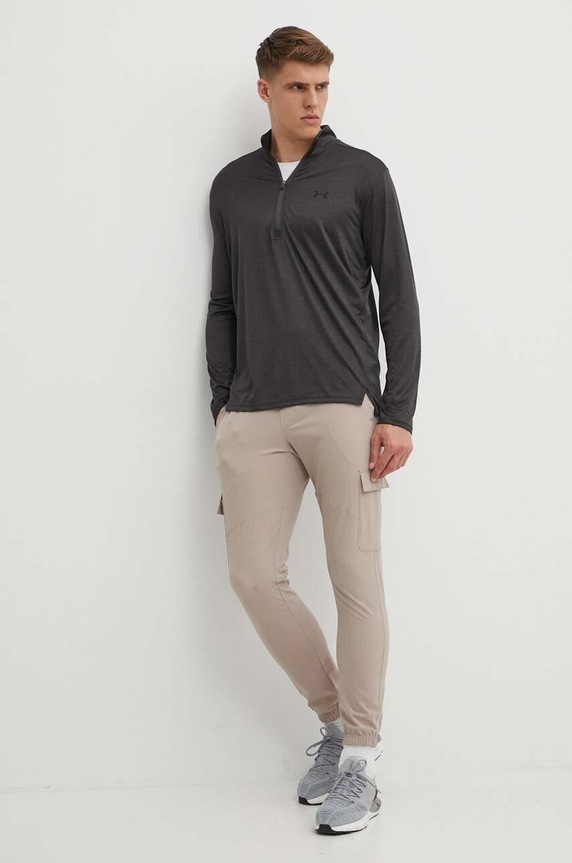 Under Armour spodnie treningowe 1380358 beżowy SS24