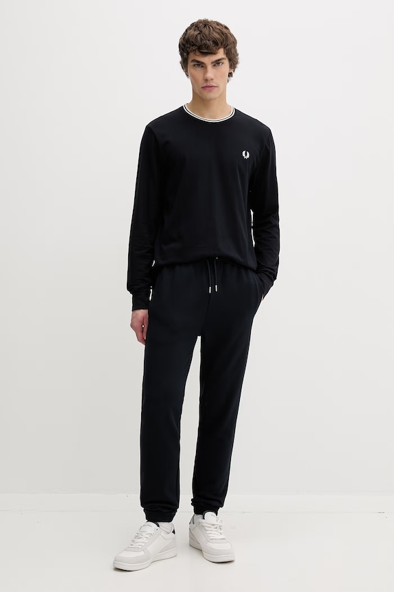 Βαμβακερό παντελόνι Fred Perry Loopback Sweatpant T5505.608 σκούρο μπλε AA00