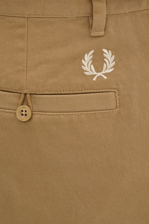 Βαμβακερό παντελόνι Fred Perry Straight Leg Twill Trouser μπεζ T6530.363