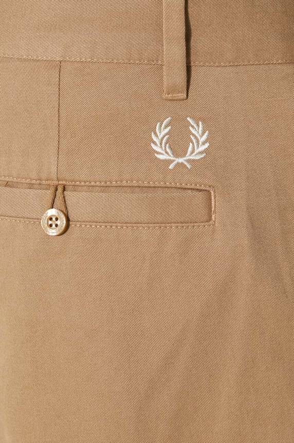 Βαμβακερό παντελόνι Fred Perry Straight Leg Twill Trouser T6530.363 μπεζ