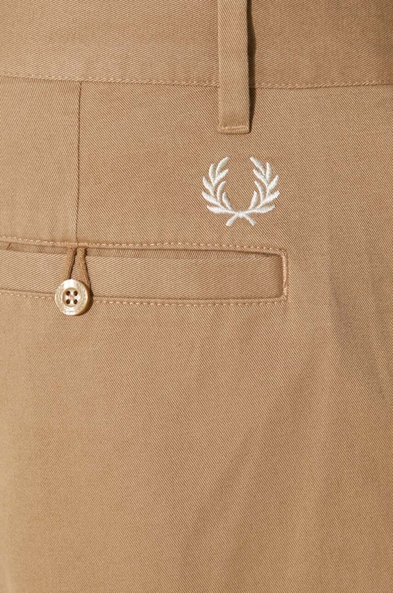 Βαμβακερό παντελόνι Fred Perry Straight Leg Twill Trouser T6530.363 μπεζ