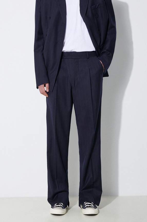 424 pantaloni in lana Straight Leg Pants lana blu navy FF4SMT10BP.TR351.560