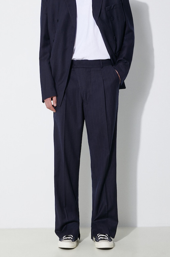 424 pantaloni in lana Straight Leg Pants lana blu navy FF4SMT10BP.TR351.560