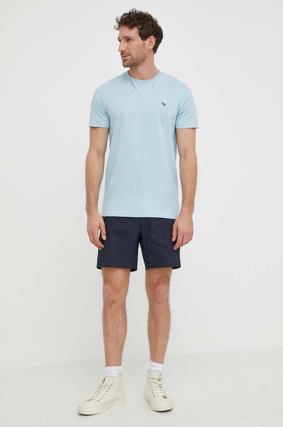 Theory szorty lniane O0373214 granatowy SS24