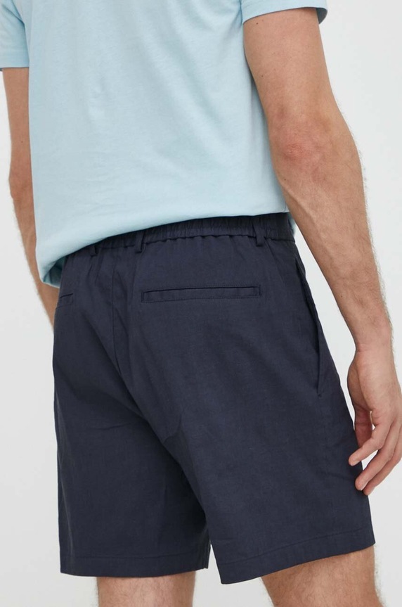 Odzież Theory szorty lniane O0373214 granatowy