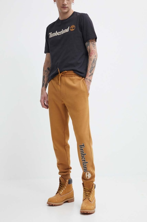 Timberland spodnie dresowe dzianina brązowy TB0A5YFBP471