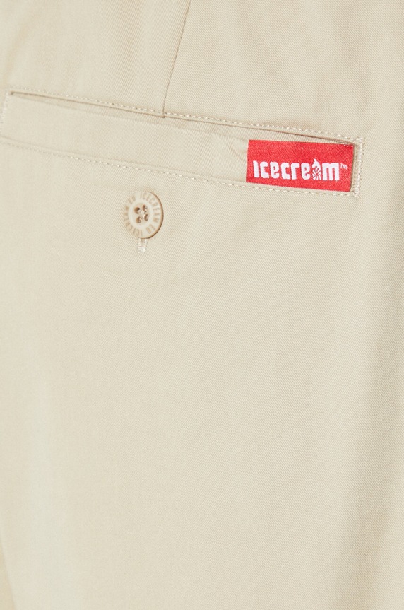 Pamučne hlače ICECREAM Skate Pant bež IC24109