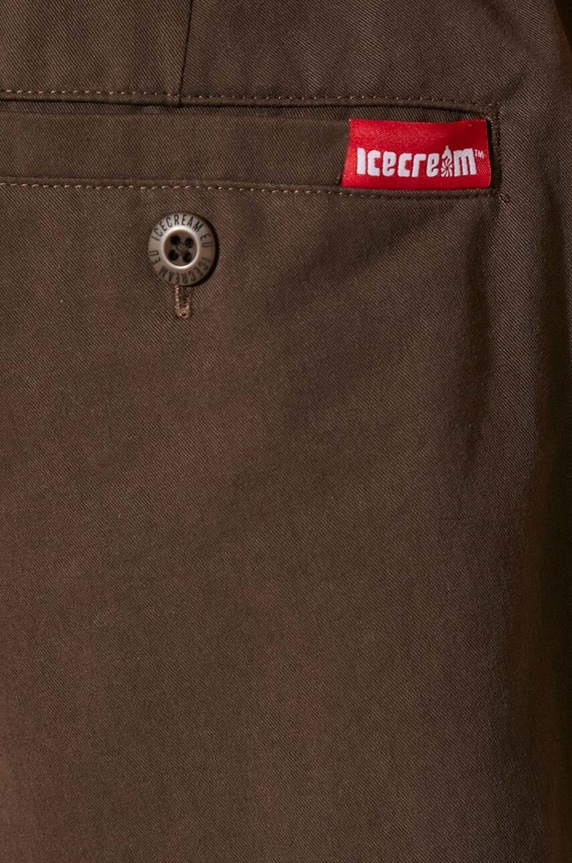 ICECREAM spodnie bawełniane Skate Pant IC24109 brązowy