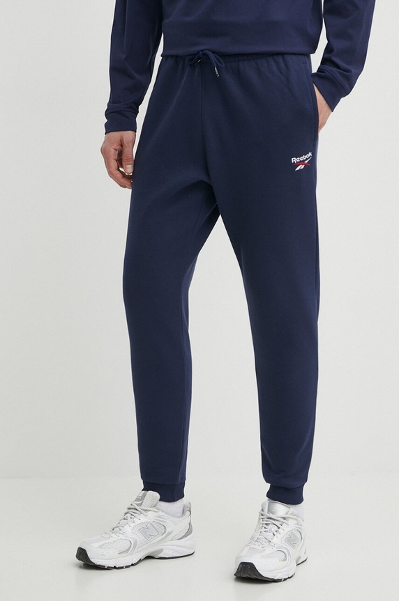 Reebok spodnie dresowe Identity dzianina granatowy 100202851