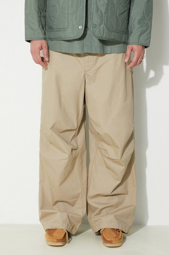 Pamučne hlače Engineered Garments Over Pant pamuk bež OR343.ZT154