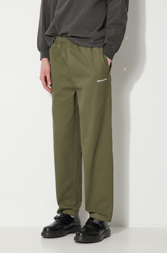 thisisneverthat spodnie Easy Pant bawełna zielony TN240WPACP01