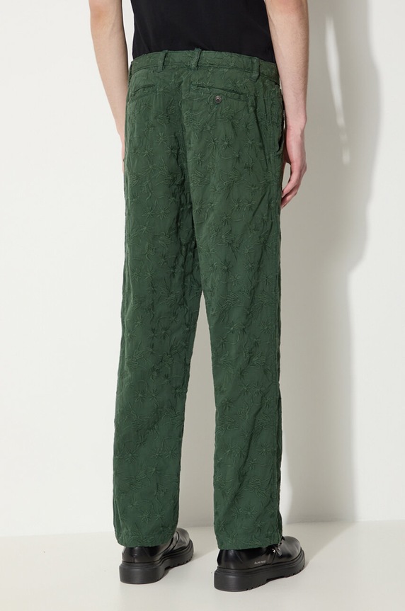 Îmbrăcăminte Corridor pantaloni de bumbac Floral Embroidered Trouser TR0076 verde