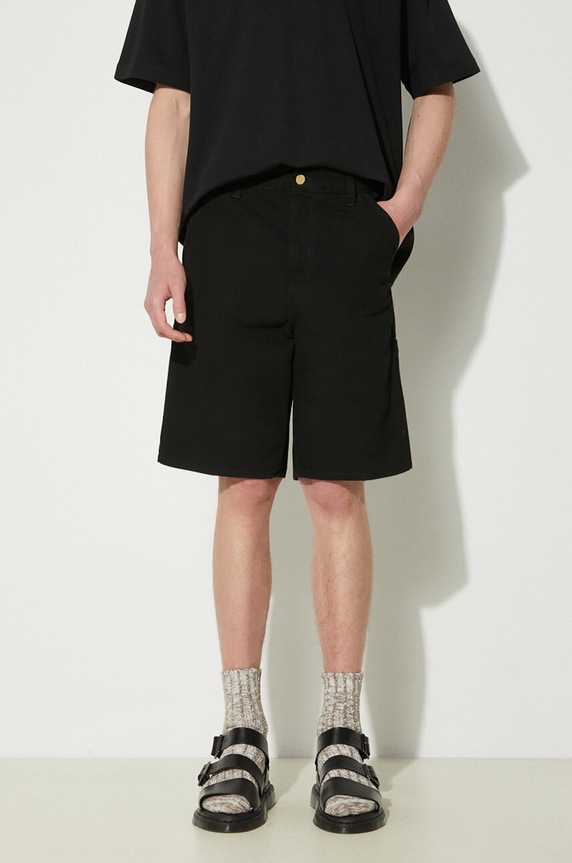 Джинсові шорти Carhartt WIP Single Knee Short гладкий чорний I027942.8902