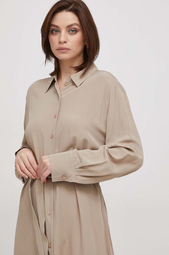 Šaty Tommy Hilfiger WW0WW40563 béžová SS24