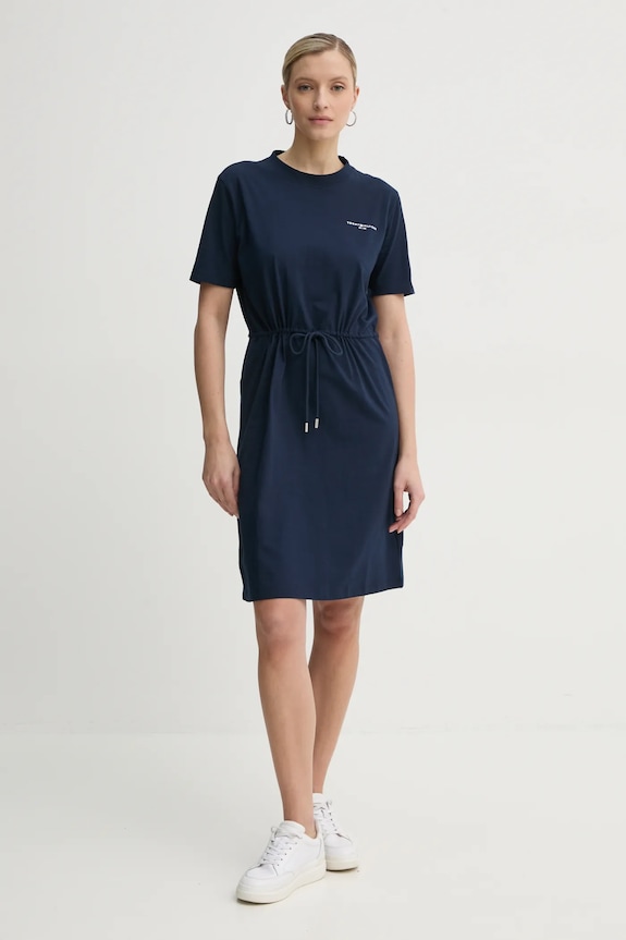 Bavlnené šaty Tommy Hilfiger bavlna tmavomodrá WW0WW40734