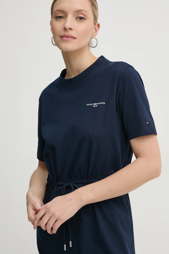 Oblečenie Bavlnené šaty Tommy Hilfiger WW0WW40734 tmavomodrá