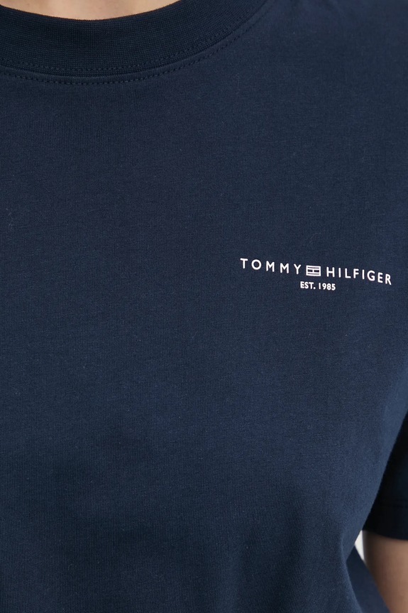 Bavlnené šaty Tommy Hilfiger WW0WW40734 tmavomodrá