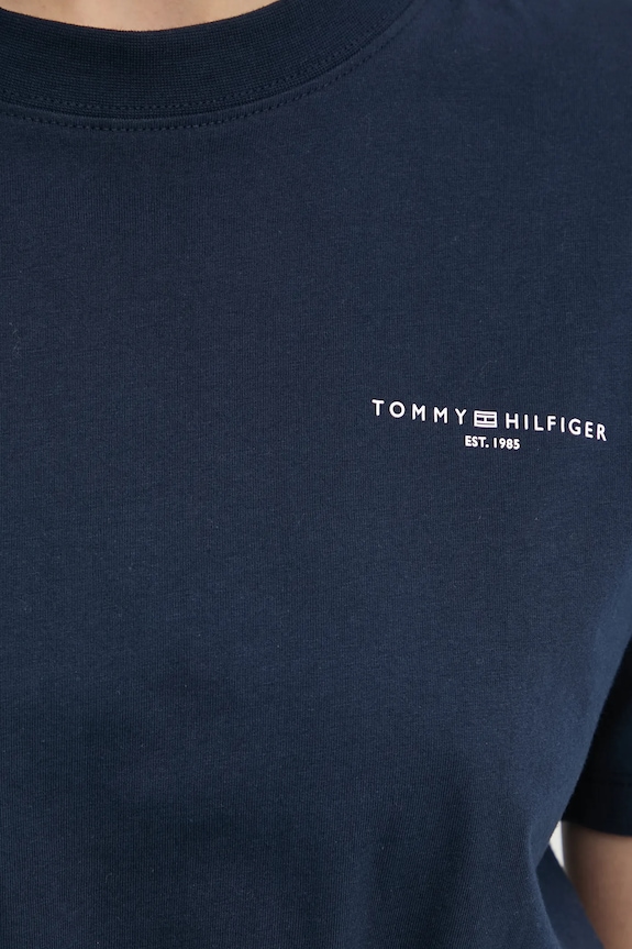 Bavlnené šaty Tommy Hilfiger WW0WW40734 tmavomodrá