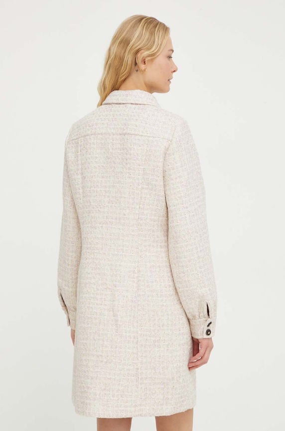 Odzież Bruuns Bazaar sukienka z domieszką wełny BBW3699 beżowy