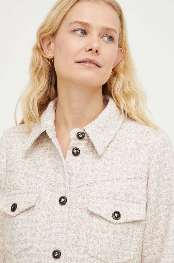 Bruuns Bazaar sukienka z domieszką wełny beżowy BBW3699