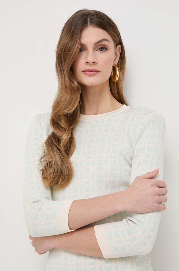Elisabetta Franchi sukienka beżowy AM54Z41E2