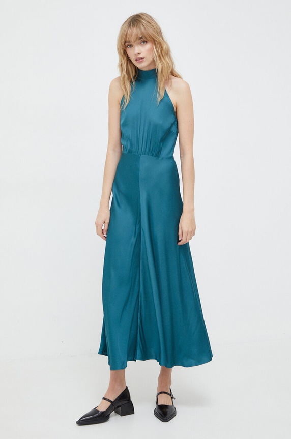 Samsoe Samsoe rochie maxi verde F23400102