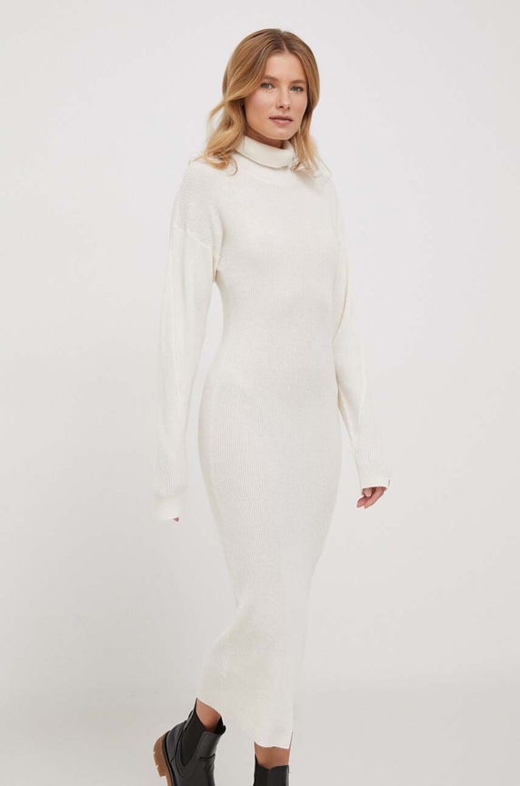 Calvin Klein sukienka wełniana beżowy K20K206351