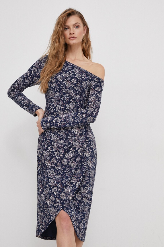 Šaty Lauren Ralph Lauren kvetinový tmavomodrá 250925971