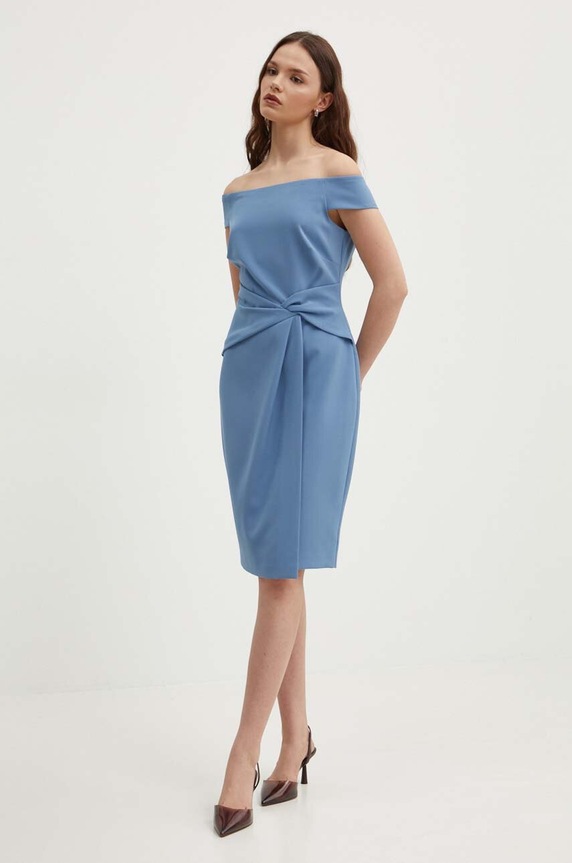 Φόρεμα Lauren Ralph Lauren με ελαστάν μπλε 253936389