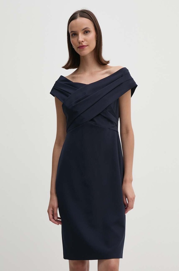 Φόρεμα Lauren Ralph Lauren με ελαστάν σκούρο μπλε 253936390